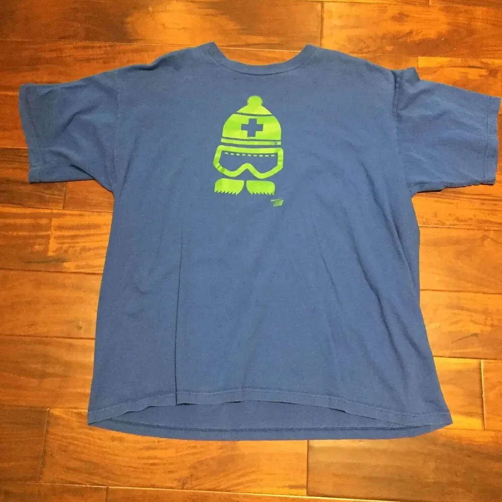 The North Face T-Shirt Mens Size XXL Blue Cotton Short Sleeve Ames Bros Ski Tee